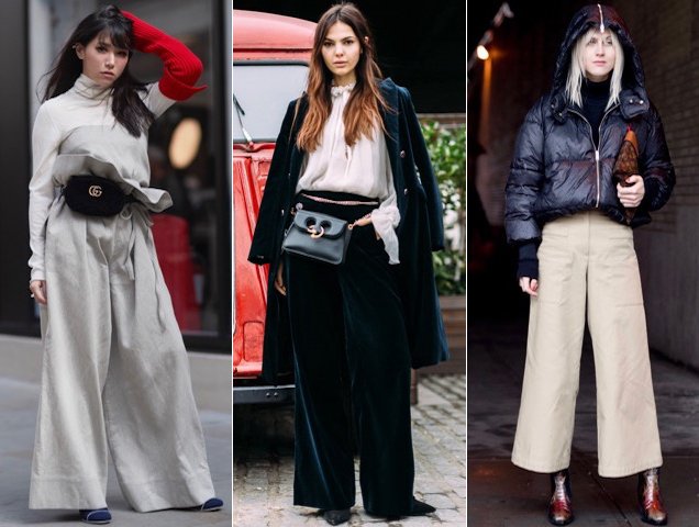 Wide-leg pants prove popular with fashion insiders.