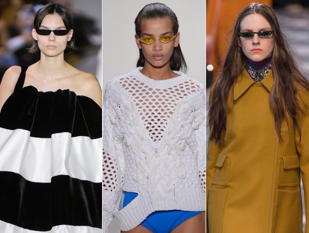 Small sunglasses have been all over the runways.