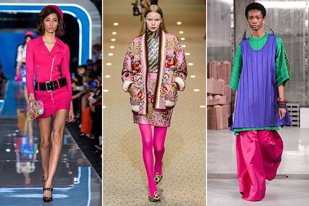 Hot pink on the Fall 2018 Milan runways Moschino Fall 2018, Dolce &amp; Gabbana Fall 2018, Marni Fall 2018