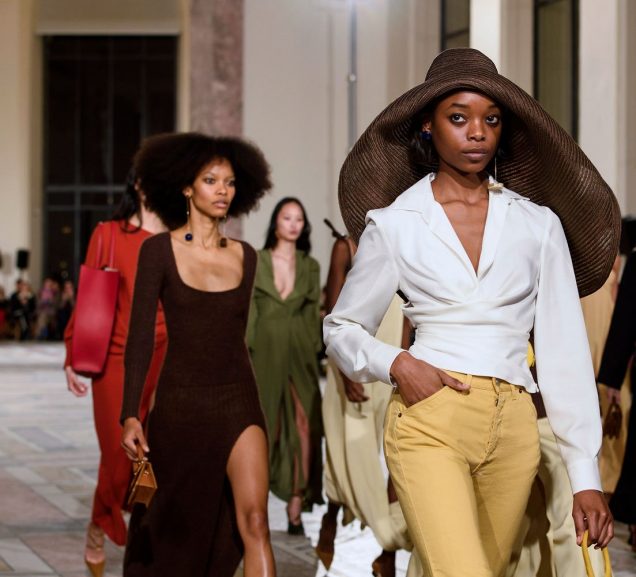 Models on the runway at Jacquemus' Morrocco-inspired Fall 2018 show.
