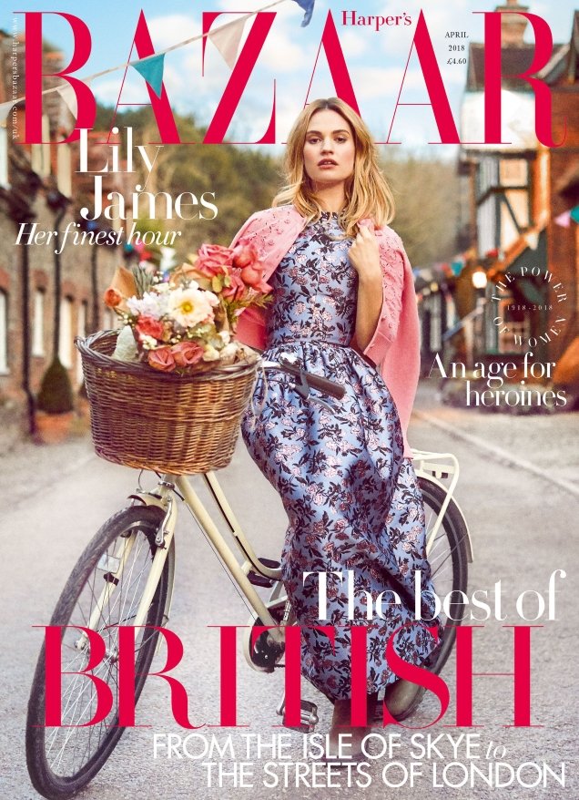 UK Harper’s Bazaar April 2018 : Lily James by Richard Phibbs