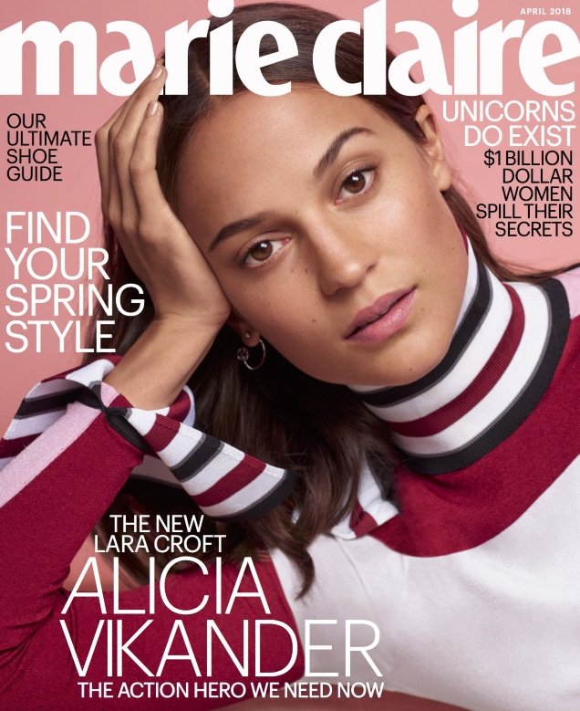 US Marie Claire April 2018 : Alicia Vikander by Thomas Whiteside