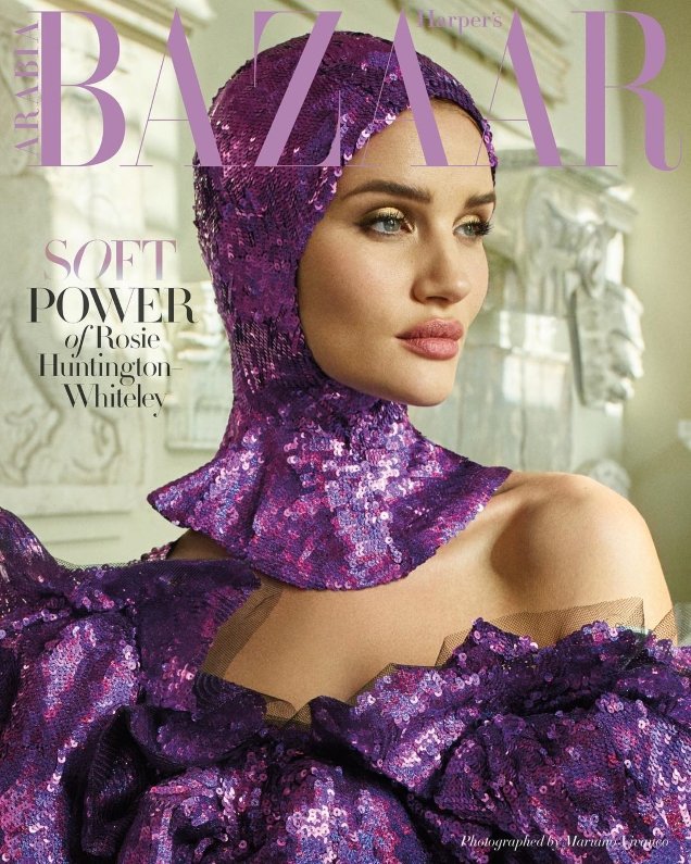 Harper's Bazaar Arabia April 2018 : Rosie Huntington-Whiteley by Mariano Vivanco
