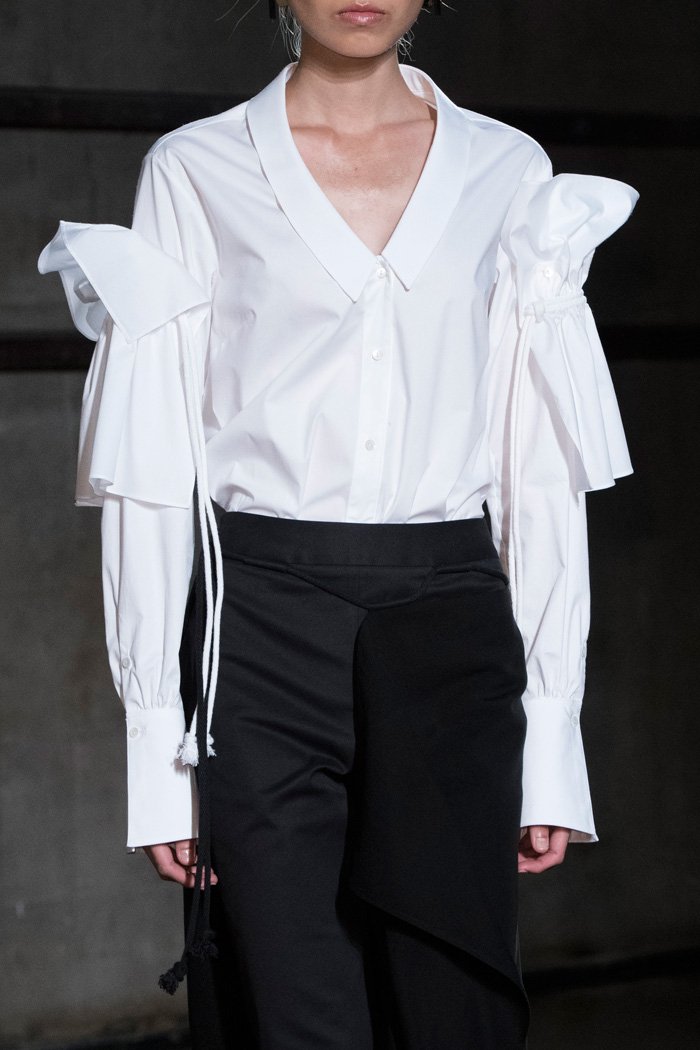 White blouse at Palmer Harding Spring 2018