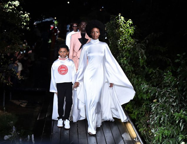 Models walk the finale at Pyer Moss Spring 2019.
