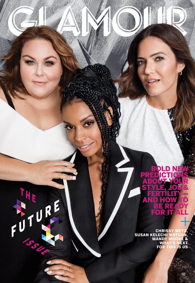 US Glamour November 2018 : Chrissy Metz, Mandy Moore & Susan Kelechi Watson by Victor Demarchelier