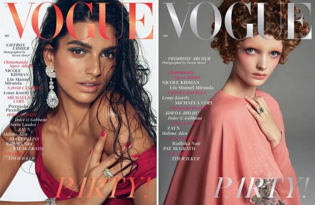 UK Vogue December 2018 : Adut Akech, Stella Tennant, Saffron Vadher & Primrose Archer by Steven Meisel