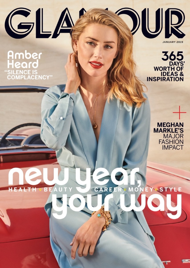 US Glamour January 2019 : Amber Heard by Jason Kibbler
