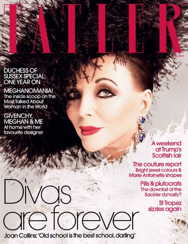 Tatler May 2019 : Joan Collins by Luc Braquet