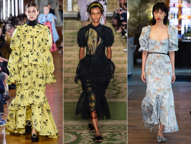 Period dresses on the recent runways.