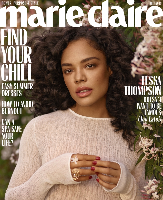 US Marie Claire July 2019 : Tessa Thompson by Thomas Whiteside