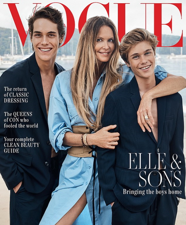 Vogue Australia August 2019 : Elle Macpherson & Sons by Nicole Bentley