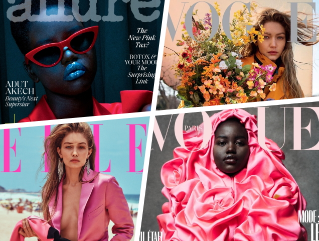 Gigi Hadid and Adut Akech Tie for Top Cover Model - theFashionSpot