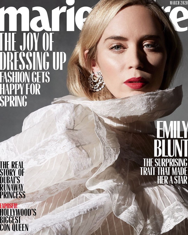 US Marie Claire March 2020 : Emily Blunt by Denise Hewitt, Lucci Mia & Genesis Gil