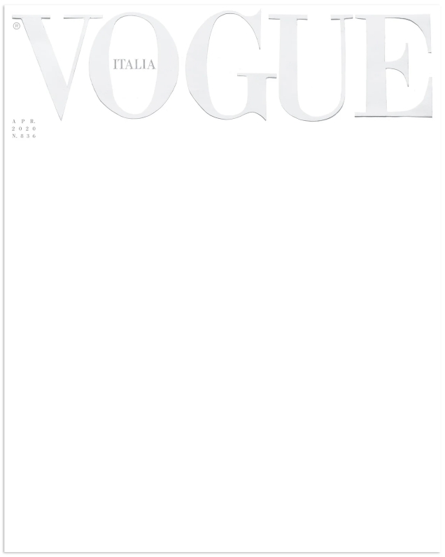 Vogue Italia April 2020 : A Blank Canvas by Ferdinando Verderi