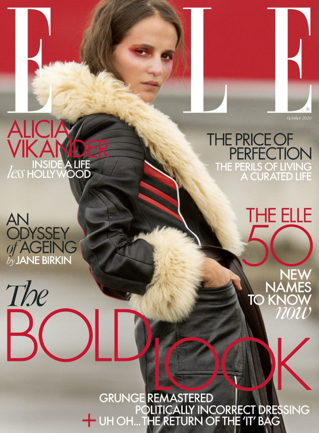 UK Elle October 2020 : Alicia Vikander by Hans Feurer