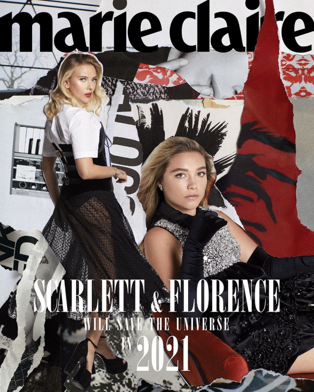 US Marie Claire Winter 2020 : Scarlett Johansson & Florence Pugh by Quentin Jones