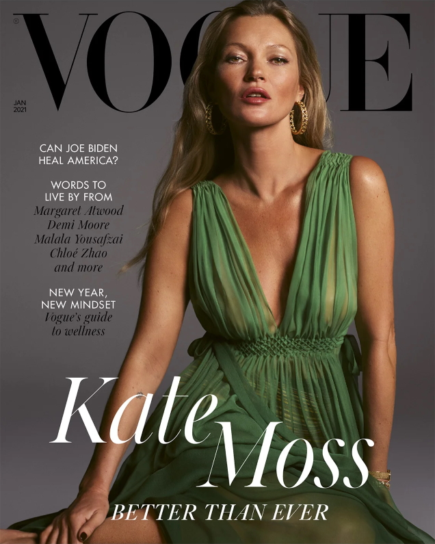 UK Vogue January 2021 : Kate Moss by Mert Alas & Marcus Piggott