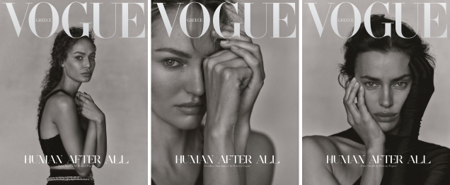Vogue Greece December 2020 : Candice Swanepoel, Irina Shayk & Joan Smalls by Rowan Papier