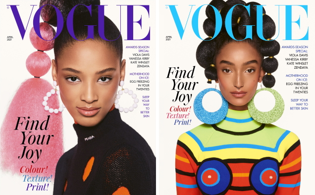 UK Vogue April 2021 : Achenrin, Precious, Mona & Janaye by Steven Meisel