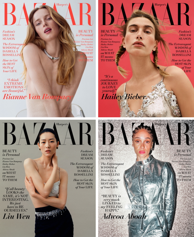 US Harper's Bazaar May 2021 : Precious Lee, Rianne van Rompaey, Hailey Bieber, Liu Wen & Adwoa Aboah
