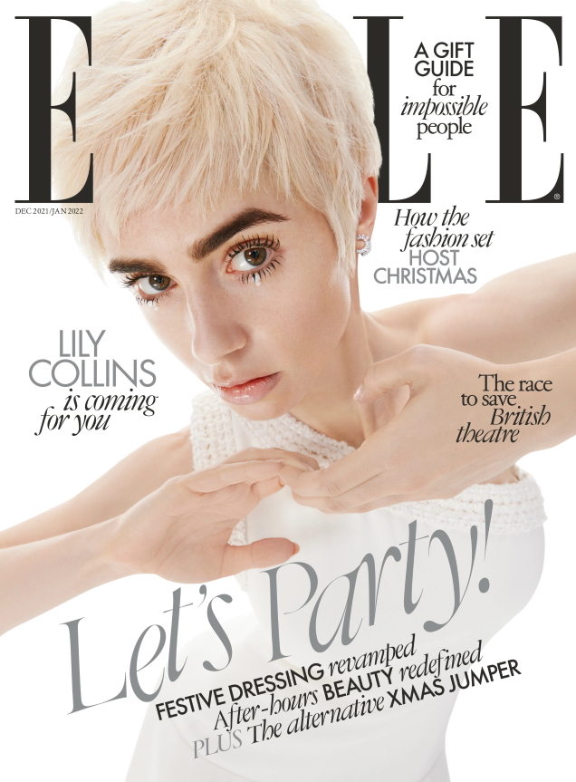 UK Elle December 2021/January 2022 : Lily Collins by Danny Kasirye