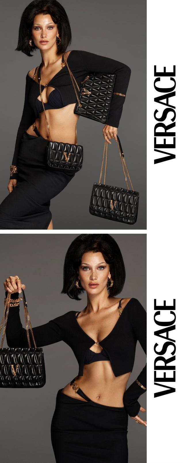Versace ‘Virtus’ Handbags 2021 : Bella Hadid by Mert Alas & Marcus Piggott