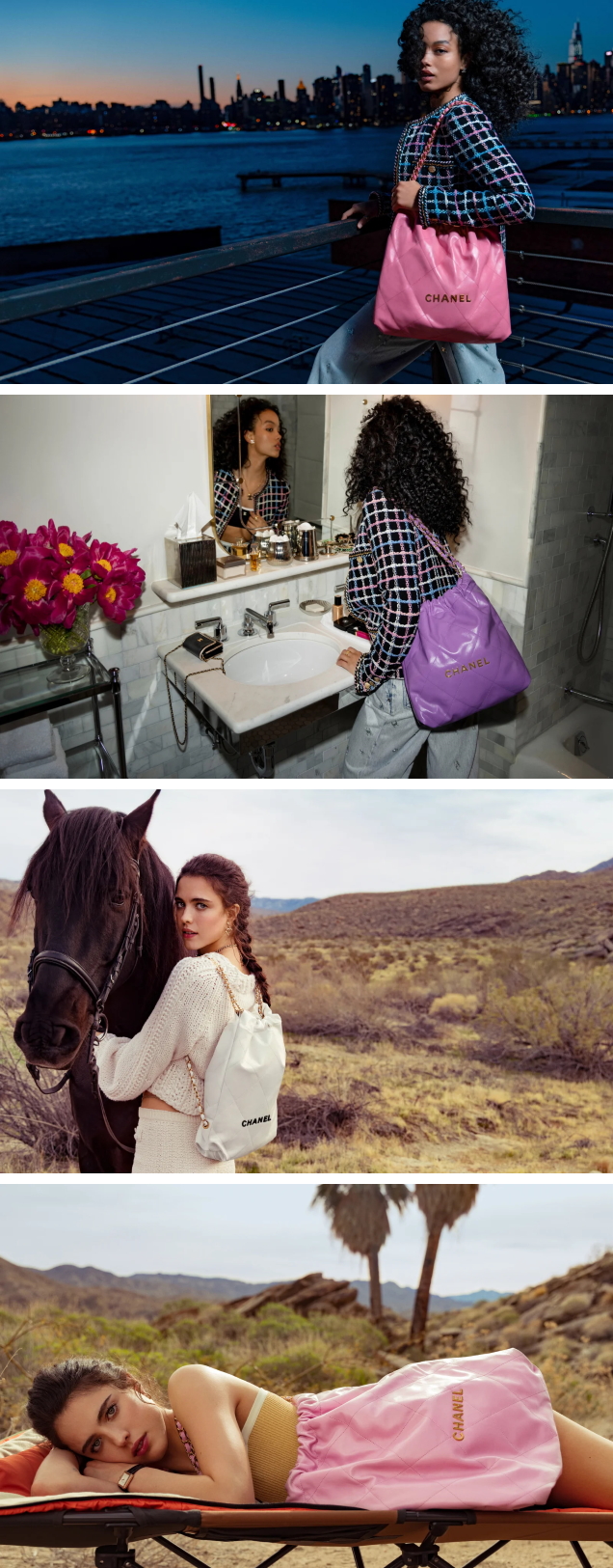 Chanel Handbags S/S 2022 : Lily-Rose Depp, Margaret Qualley & Whitney Peak by Inez & Vinoodh