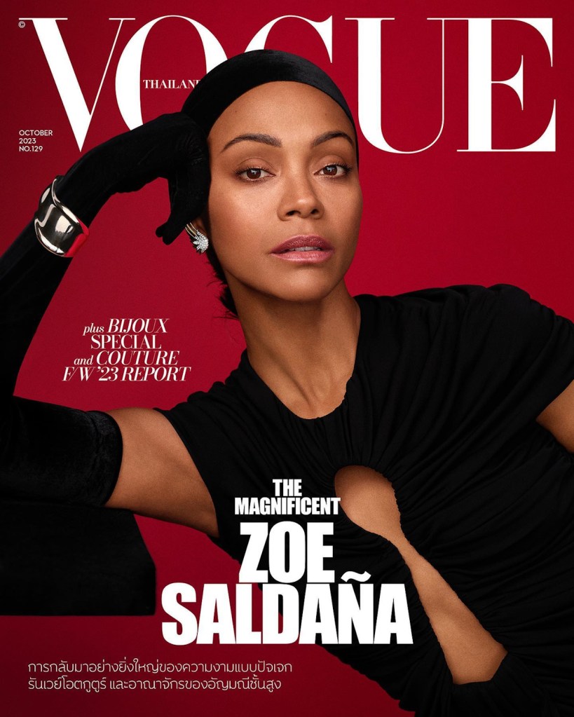 Zoe Saldaña Vogue Thailand October 2023 - theFashionSpot
