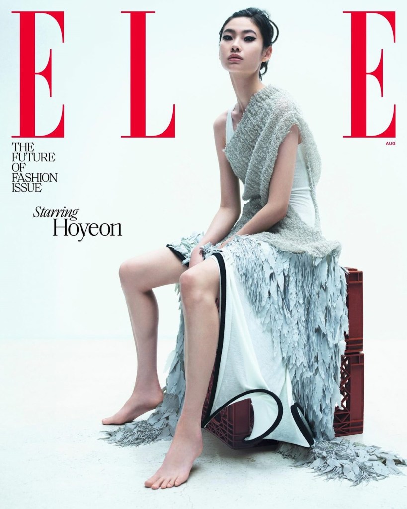 US Elle August 2024 : HoYeon Jung by Mario Sorrenti 