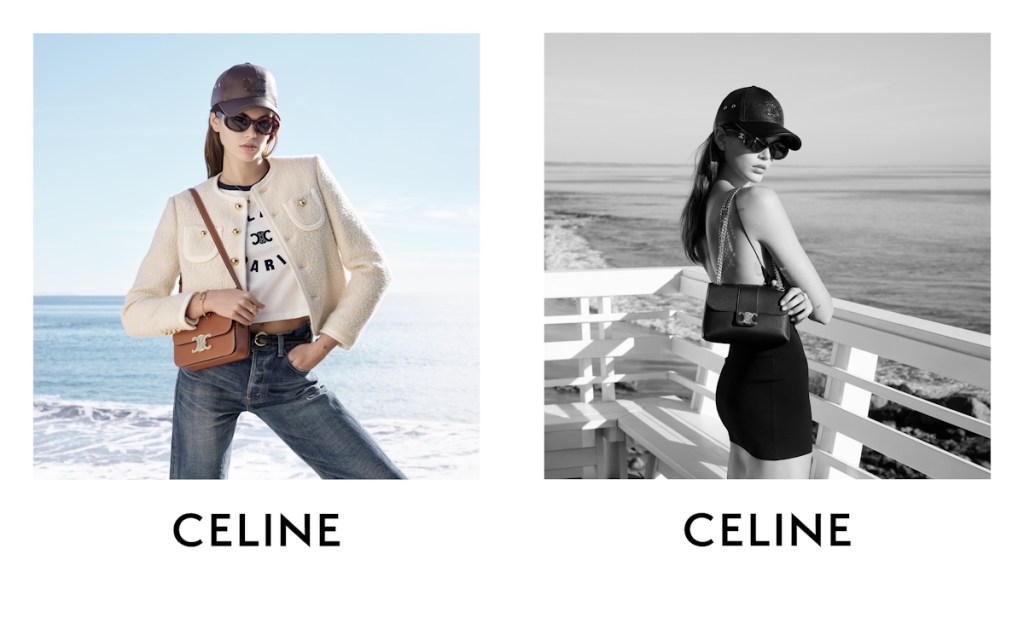 Celine 'Victoire' & 'Triomphe' Handbags 2024 : Kaia Gerber by Hedi Slimane 