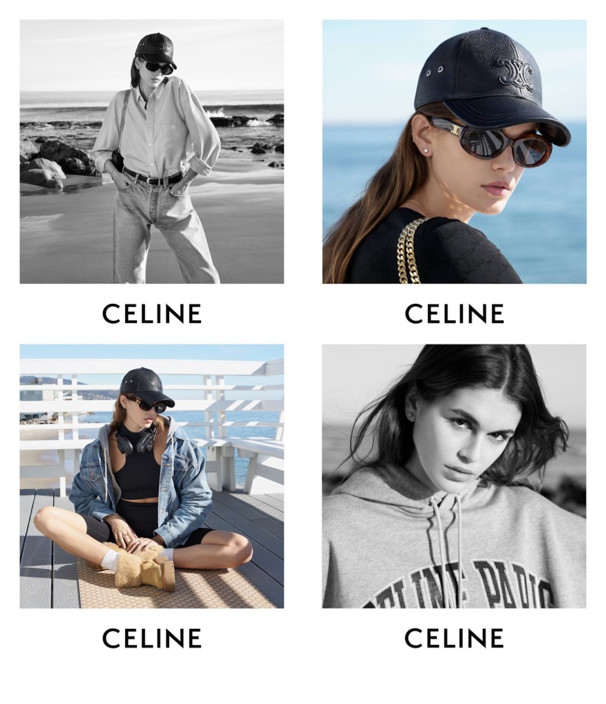 Celine 'Victoire' & 'Triomphe' Handbags 2024 : Kaia Gerber by Hedi Slimane