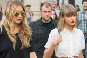 Model Gigi Hadid (L) and musician Taylor Swift seen on the streets of Manhattan on May 29, 2015 in New York City.