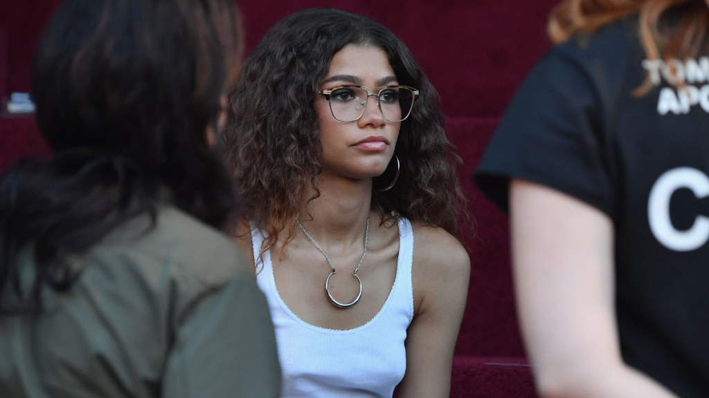 Actress Zendaya arrives for the Tommy Hilfiger TommyNow fall runway show at the Apollo Theater on September 8, 2019 in New York City.