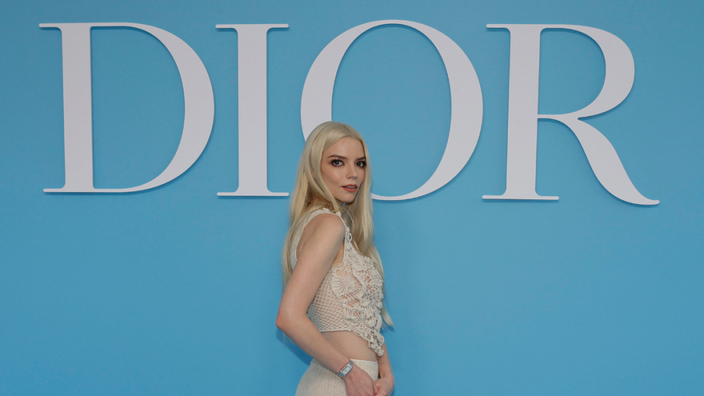 US actress Anya Taylor-Joy poses upon arrival ahead of Dior Women Ready-to-wear Spring-Summer 2025 show as part of the Paris Fashion Week, in Paris on September 24, 2024.