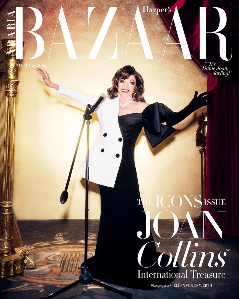 Harper’s Bazaar Arabia September 2024 : Joan Collins by Ellen von Unwerth