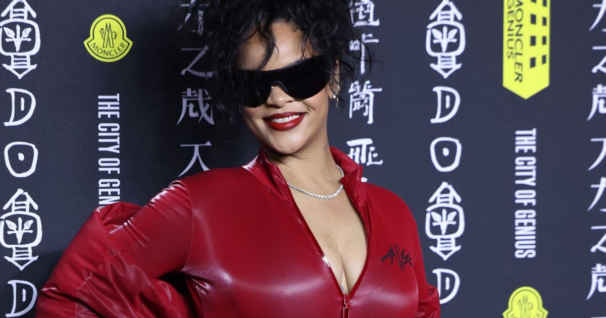 Rihanna’s Super Red Zip-up Catsuit Is From Boyfriend A$AP Rocky’s Moncler Collab