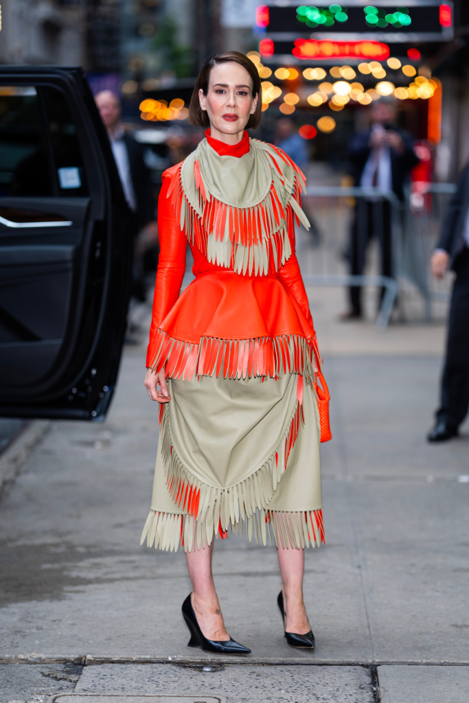 Sarah Paulson Bottega Veneta dress GMA