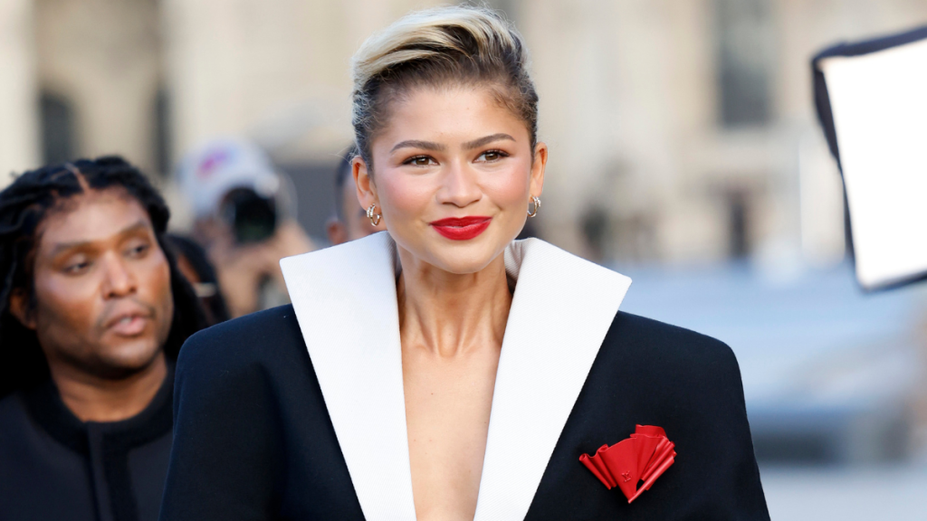 Zendaya is seen during the Womenswear Spring/Summer 2025 as part of Paris Fashion Week on October 01, 2024 in Paris, France.