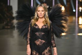 Kate Moss walks the runway during the 2024 Victoria's Secret Fashion Show at Duggal Greenhouse on October 15, 2024 in Brooklyn, New York.