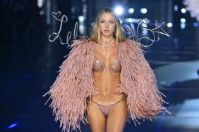 US model Lila Moss walks the runway during Victoria's Secret Fashion Show at Duggal Greenhouse at the Brooklyn Navy Yard in Brooklyn, New York on October 15, 2024.