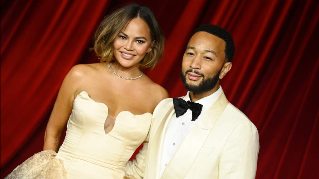 Chrissy Teigen, John Legend at the Fourth Annual Academy Museum Gala held at Academy Museum of Motion Pictures on October 19, 2024 in Los Angeles, California.