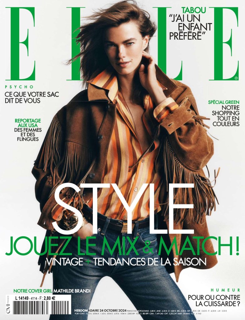 Elle France October 24, 2024 : Mathilde Brandi by Tom Schirmacher 