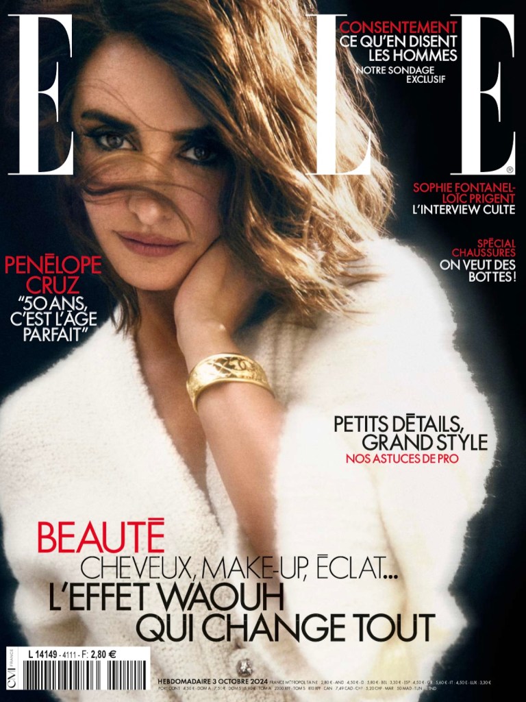 Elle France October 3, 2024 : Penélope Cruz by Xavi Gordo 