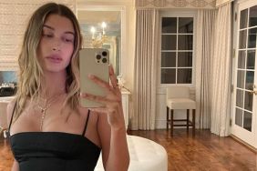 Hailey Bieber frosty martini manicure