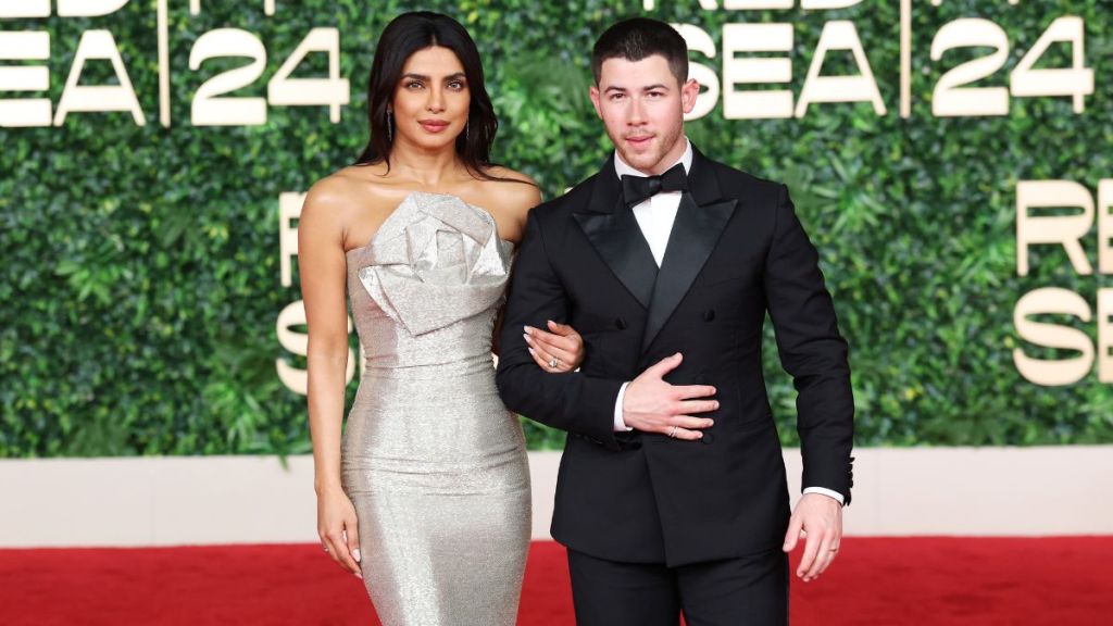 Priyanka Chopra Jonas and Nick Jonas attend the Closing Night Red Carpet at the Red Sea International Film Festival 2024 on December 12, 2024 in Jeddah, Saudi Arabia.