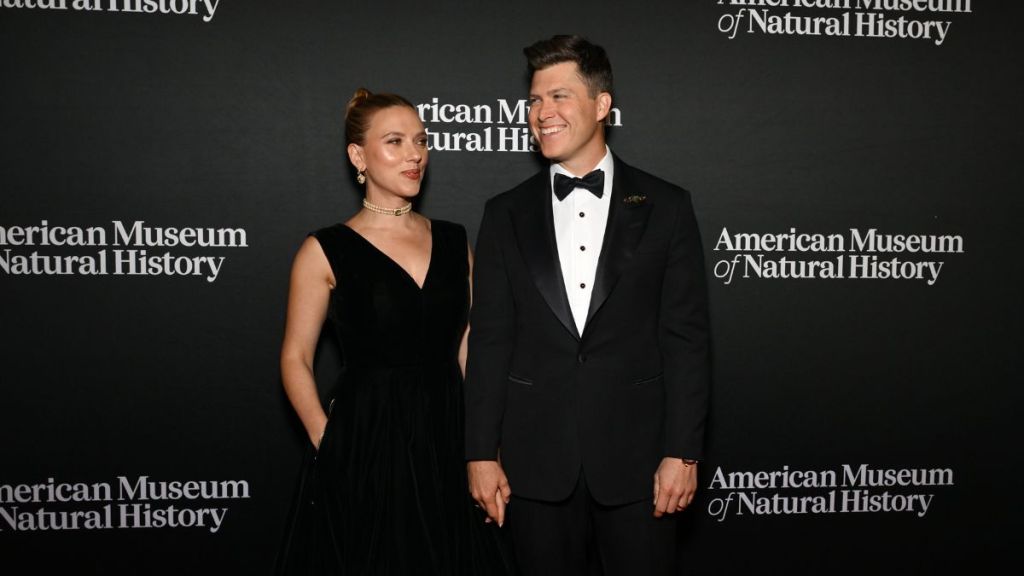 Scarlett Johansson and Colin Jost attend The American Museum of Natural History's 2024 Museum Gala at American Museum of Natural History on December 05, 2024 in New York City.