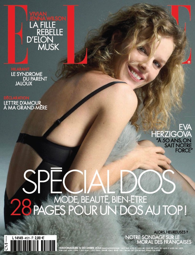 Elle France December 12, 2024 : Eva Herzigova by Sofia Sanchez & Mauro Mongiello 