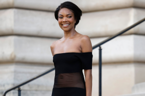 Gabrielle Union Tiffany Paris black slit dress