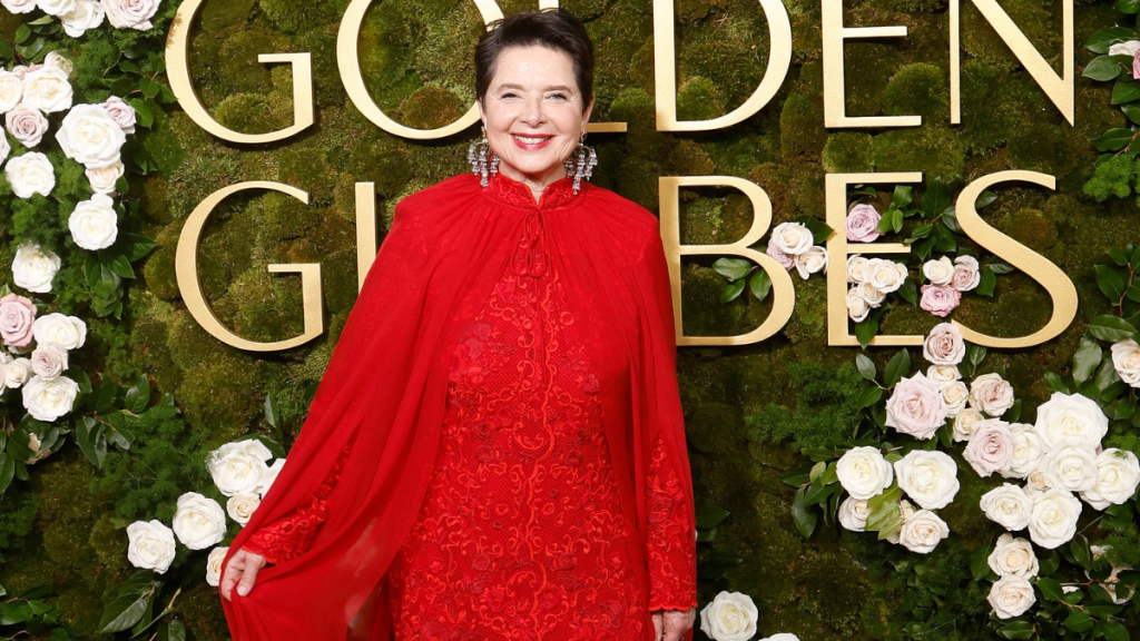 Isabella Rossellini attends the 2025 Golden Globe Awards at The Beverly Hilton on January 05, 2025 in Beverly Hills, California.